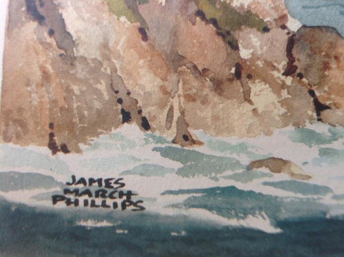Vintage signed JAMES MARCH PHILLIPS watercolor