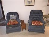 2 BLUE RECLINER CHAIRS