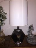 VINTAGE SMOKY GLASS LAMP