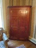 Period Curly Maple Corner Cupboard 