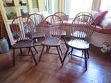Set of 6 Antique Windsor Dining Room Chairs 