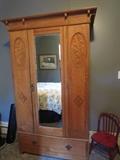 Oak Wardrobe with Pressed panel Sides 