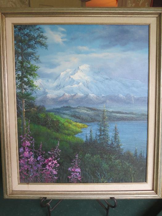 Oil on Canvas Alaska Scene 