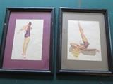 Framed Pin Up Girl Art 