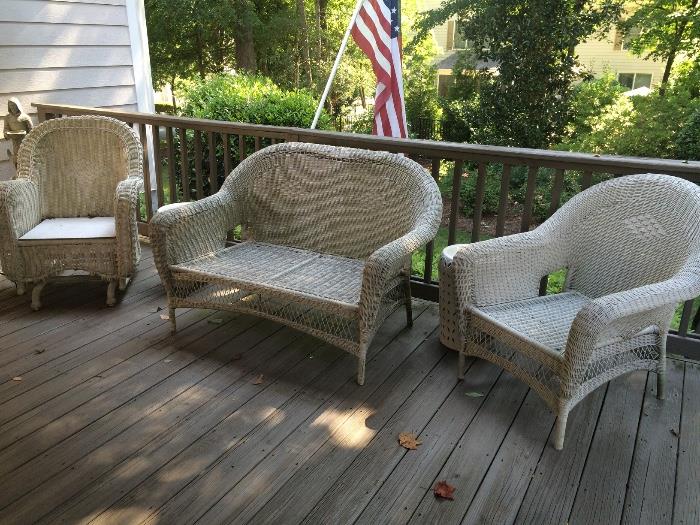 White wicker pieces (with cushions but not shown)