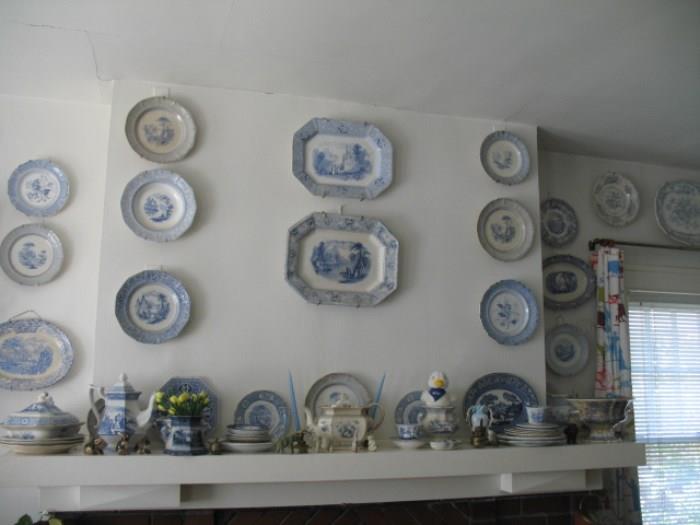 Staffordshire platters and plates