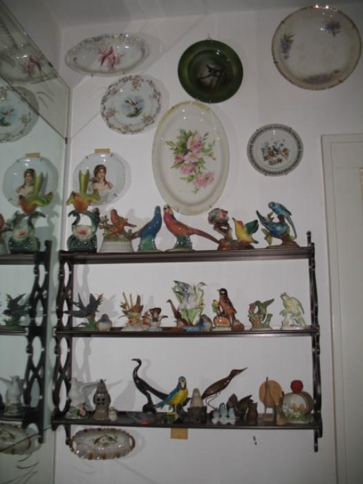 bird figures, plates