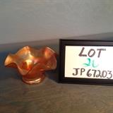 JP020 Fenton Berry & Leaf Marigold Ruffled Hat Bowl