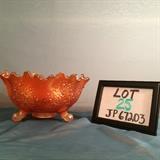 JP024 - #736 Fluted Ruffled Marigold Pedestal Dish