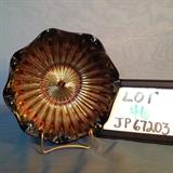 JP046 - #33 Fenton Stippled Rays Red Fluted Bowl