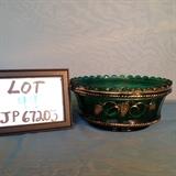 JP044 - #741 Northwood Emerald Green Peach Bowl