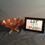 JP045 Dugan Marigold Cherry 3 Footed Bowl