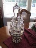 antique Meriden quadruple plate condiment set 