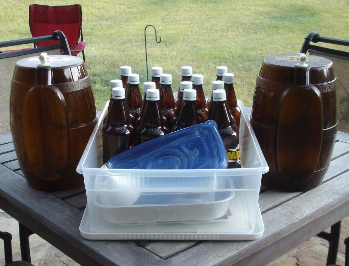 Home brewery kegs & bottles