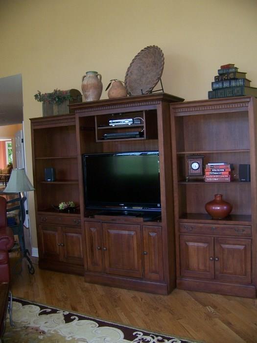 Large 3 pc TV entertainment Center-lighted sides-will separate pieces
