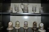 Clocks and glassware