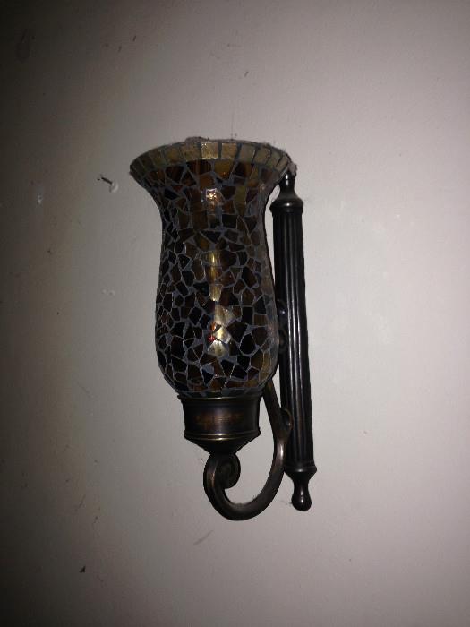One of a pair of wall sconces.