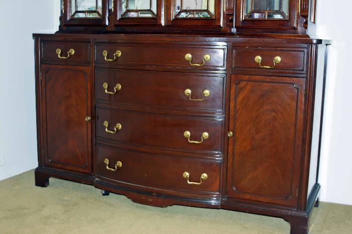 Base is 35" high with four middle drawers, two top drawers & two cabinet doors. 