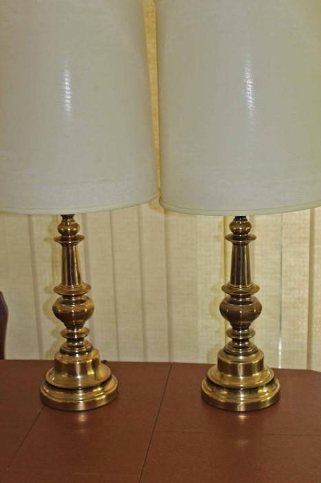 Brass lamps.