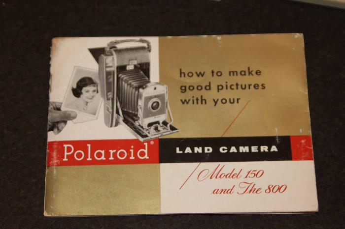 Polaroid Land Camera, Model 150 and the 800 manual.