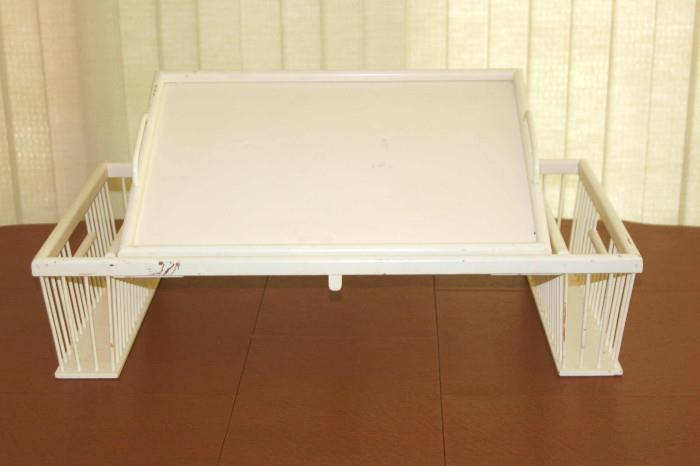 Front view of the Bed Table with the tray.