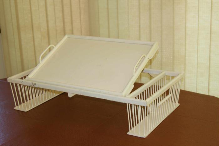 Side view of the Bed Table with the tray.