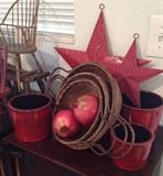 Country Decor (3 Red Pots and Stars SOLD) 