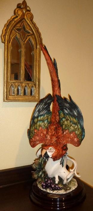 Florence "Flaming Feathers" Parrot Figurine by Giuseppe Armani