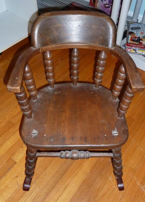 Vintage Child's Wood Rocking Chair