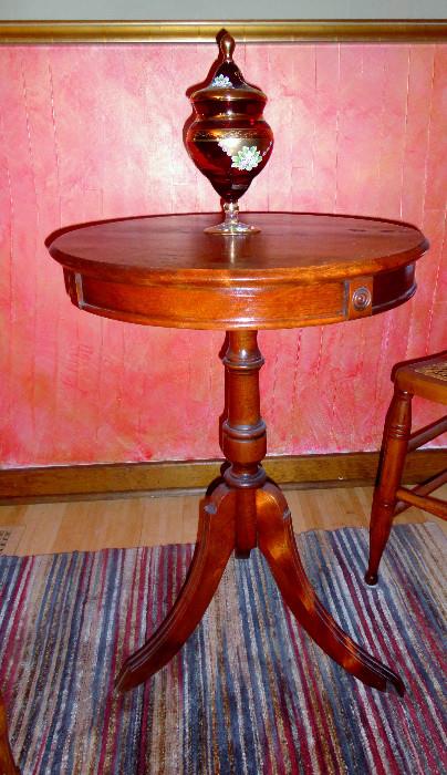 Small antique drum table.