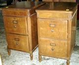 Matching Pair of Oak Lawyer's Storage Units