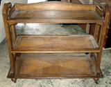 Unique Rolling 3-Tier Wood Shelf
