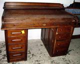 Oak Roll Top Desk (needs work)