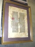 Antique framed ephemera