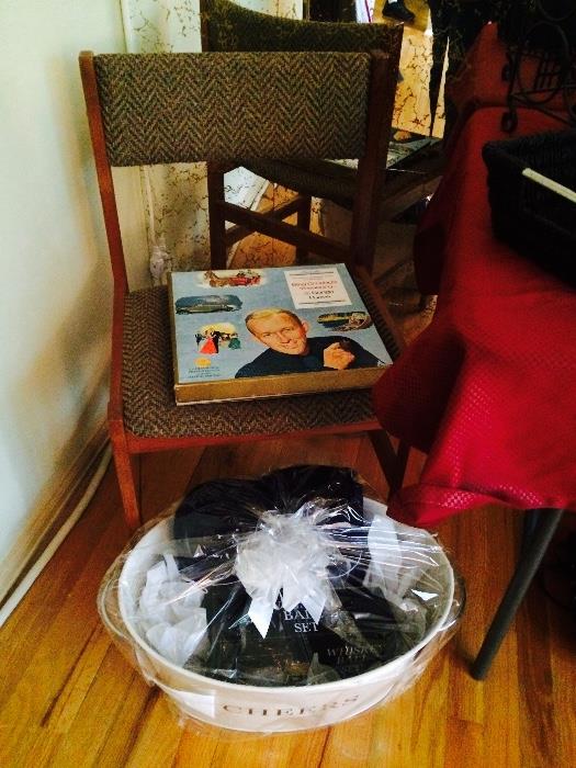 Side Chair, Gift Basket with Tin Ice Bucket & More, Record Set