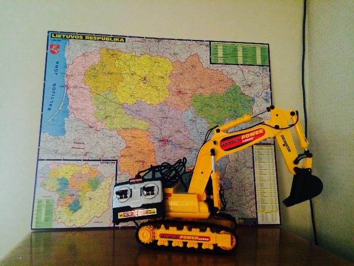 Map of Lithuania, Child's Electronic Back Hoe Toy