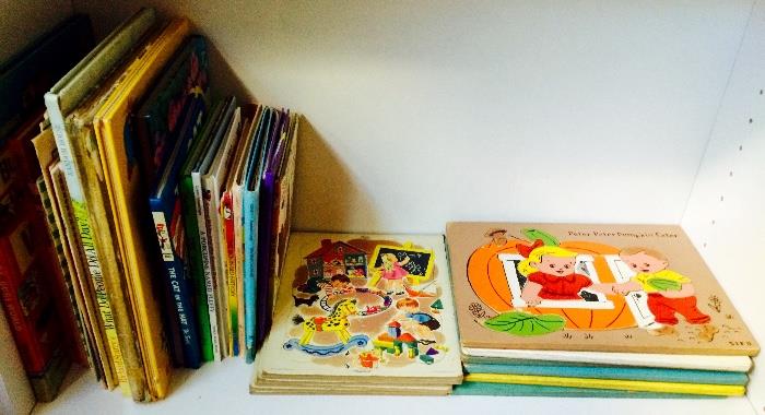 Vintage Children's Books & Wood Puzzles