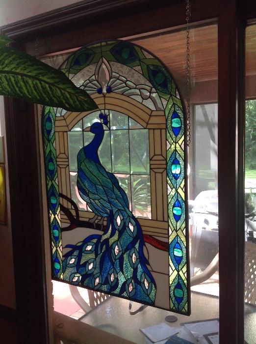 Stained glass peacock 