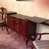 Side server showing fold out leaves