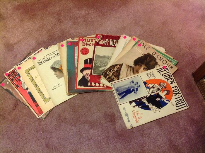 Selection of old sheet music