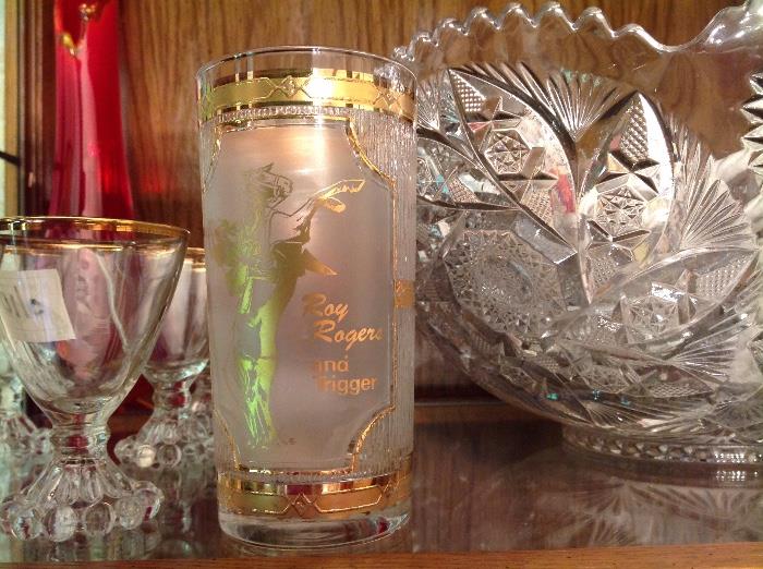 Roy Rogers gold trimmed tumbler