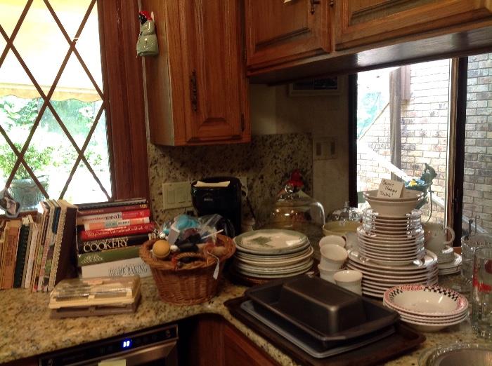 Cookbooks and kitchen items