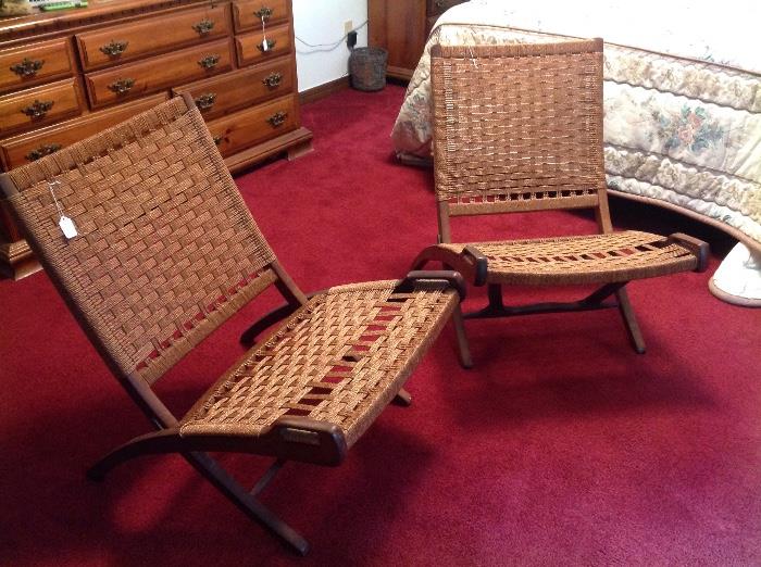 Danish Hans Wegner style folding chairs