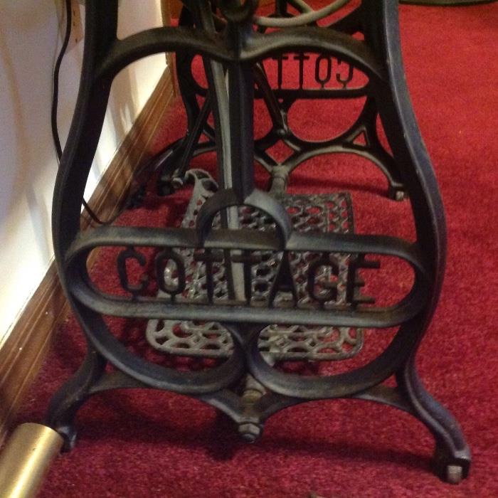 Cottage cast iron sewing machine table