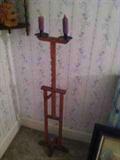Antique Wooden Adjustable Candlestics