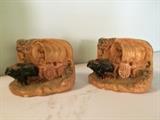 Vintage Ox and Covered Wagon bookends