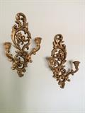 Vintage Syroco gilt wood candle sconces