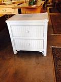 White wicker 2 drawer chest