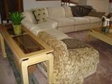 Sectional sofa, console table