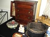 Beautiful miniature chest, fairing, wood bucket